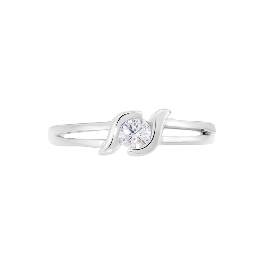 Bague Lyse Argent Blanc Oxyde De Zirconium - Bagues solitaires Femme | Histoire d&rsquo;Or