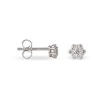 Boucles D'oreilles Puces Magnolia Or Blanc Diamant - Clous d'oreilles Femme | Histoire d&rsquo;Or