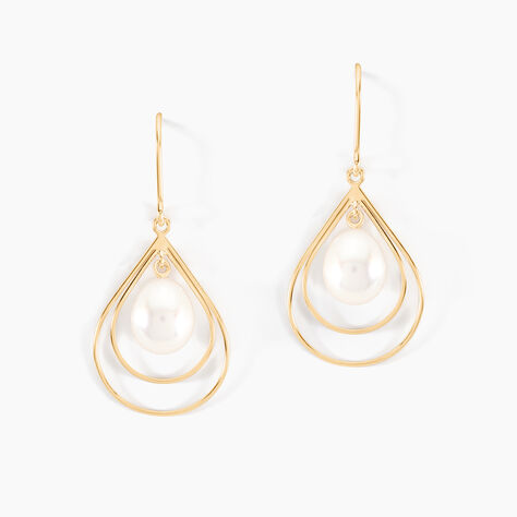 Boucles D'oreilles Pendantes Martyna Or Jaune Perle De Culture - Boucles d'oreilles pendantes Femme | Histoire d’Or