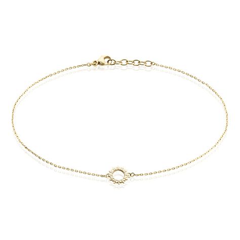 Chaîne De Cheville Aku Plaqué Or Doré Oxyde De Zirconium Blanc - Chaînes de cheville Femme | Histoire d’Or