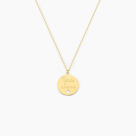 Collier Benedicte Message Or Jaune - Colliers Enfant | Histoire d&rsquo;Or