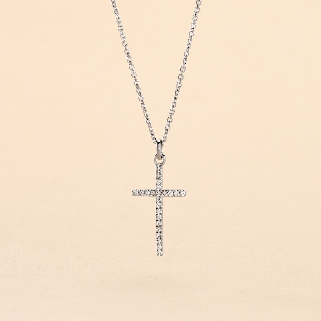 Collier Jezabel Or Blanc Diamant - Colliers Femme | Histoire d&rsquo;Or