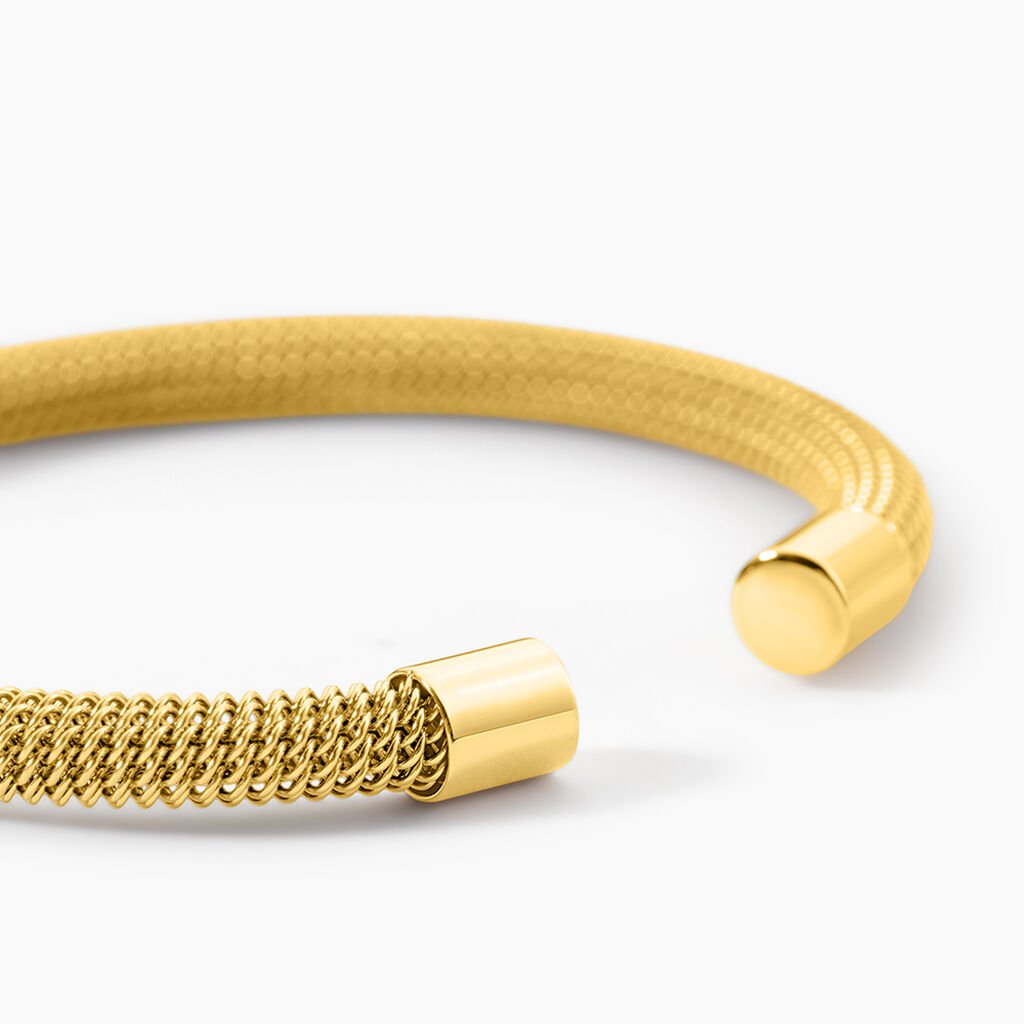 Bracelet Jonc Acier Dor&eacute; Sibil - Bracelets joncs Femme | Histoire d&rsquo;Or