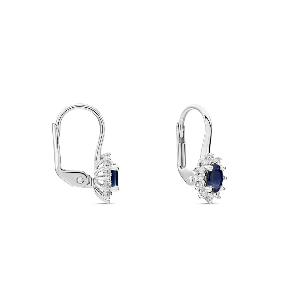 Boucles D'oreilles Pendantes Vladimir Or Blanc Saphir Diamant - Boucles d'oreilles pendantes Femme | Histoire d’Or
