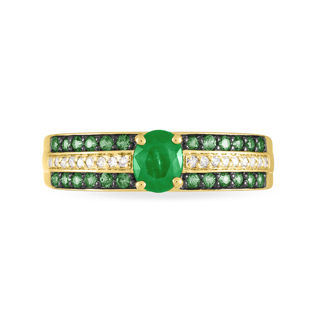 Bague Margot Or Jaune Emeraude Diamant - Bagues solitaires Femme | Histoire d’Or
