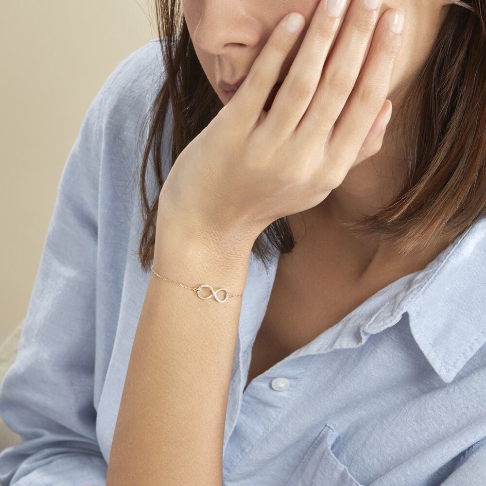 bracelet signe infini or
