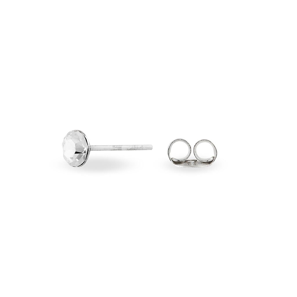 Boucles D'oreilles Puces Loeiza Argent Blanc Oxyde De Zirconium - Boucles d'oreilles fantaisie Femme | Histoire d&rsquo;Or