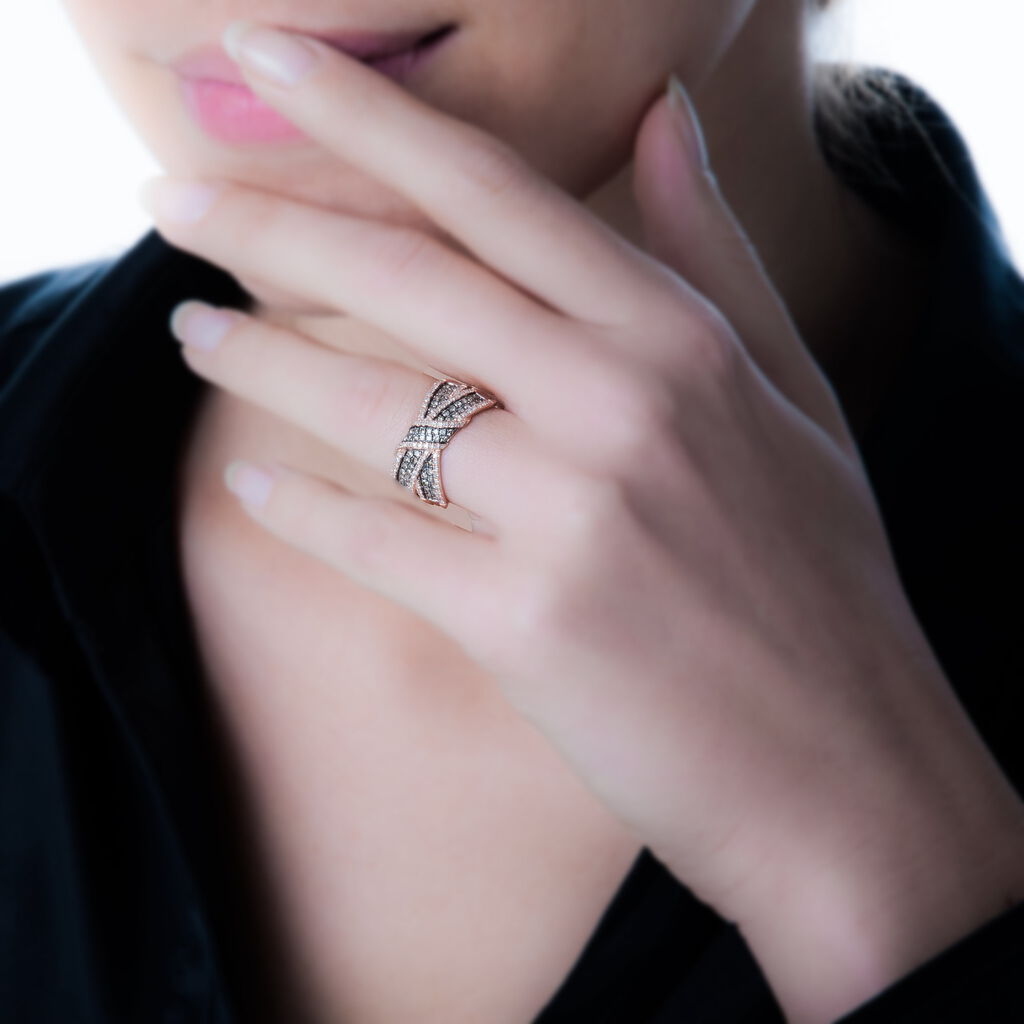 Bague Agnes Or Rose Diamant - Bagues avec pierre Femme | Histoire d’Or