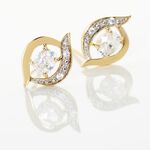 Boucles D'oreilles Puces Or Blanc Lydia Oxydes De Zirconium - Clous d'oreilles Femme | Histoire d&rsquo;Or