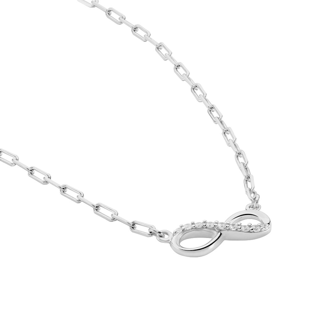 Collier Bastin Argent Blanc Oxyde De Zirconium - Colliers fantaisie Femme | Histoire d’Or