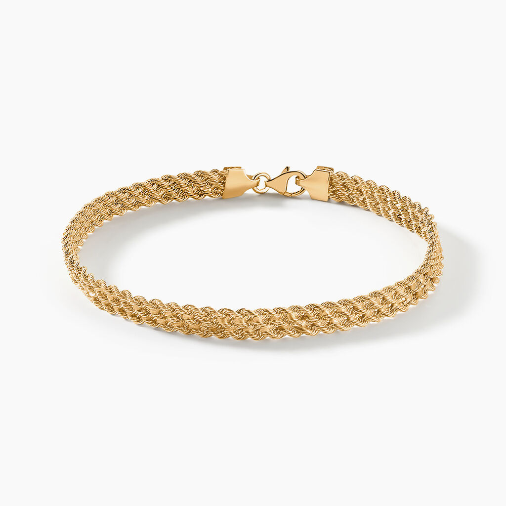 Bracelet Jerry Maille Corde 3 Rangs Or Jaune - Bracelets chaîne Femme | Histoire d’Or