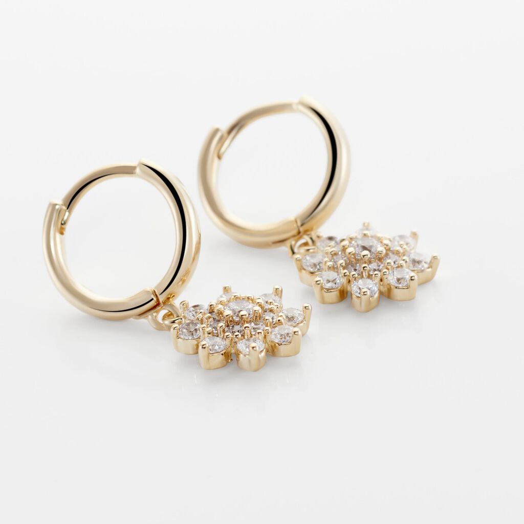 Créoles Plaqué Or Sadoth Oxydes De Zirconium - Boucles d'oreilles créoles Femme | Histoire d’Or