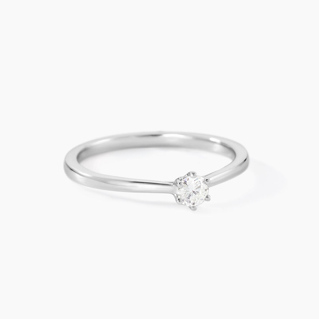 Bague Solitaire Athena Or Blanc Diamant - Bagues solitaires Femme | Histoire d&rsquo;Or