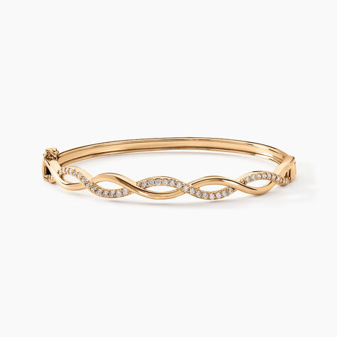 Bracelet Jonc Imae Plaqué Or Jaune Oxyde De Zirconium - Bracelets joncs Femme | Histoire d’Or