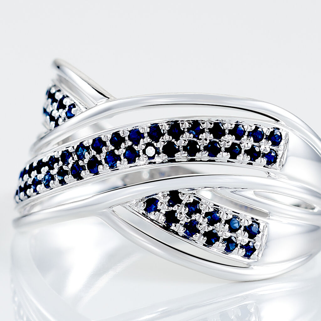 Bague Or Blanc Mauraine Saphirs - Bagues avec pierre Femme | Histoire d&rsquo;Or