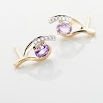 Boucles D'oreilles Sagesse Or Jaune Amethyste Oxyde - Clous d'oreilles Femme | Histoire d&rsquo;Or
