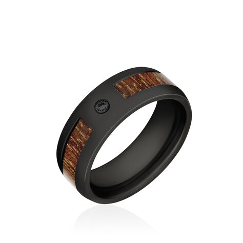 Bague Acier Noir Isidorius Oxyde De Zirconium Noir - Bagues avec pierre Homme | Histoire d’Or