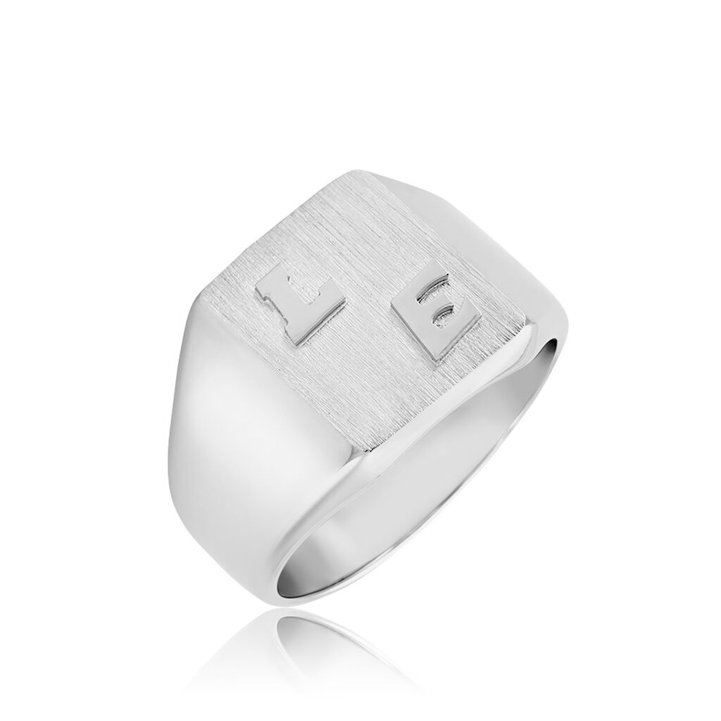 Chevaliere Argent Blanc Gringoire Carree - Chevali&egrave;res Homme | Histoire d&rsquo;Or