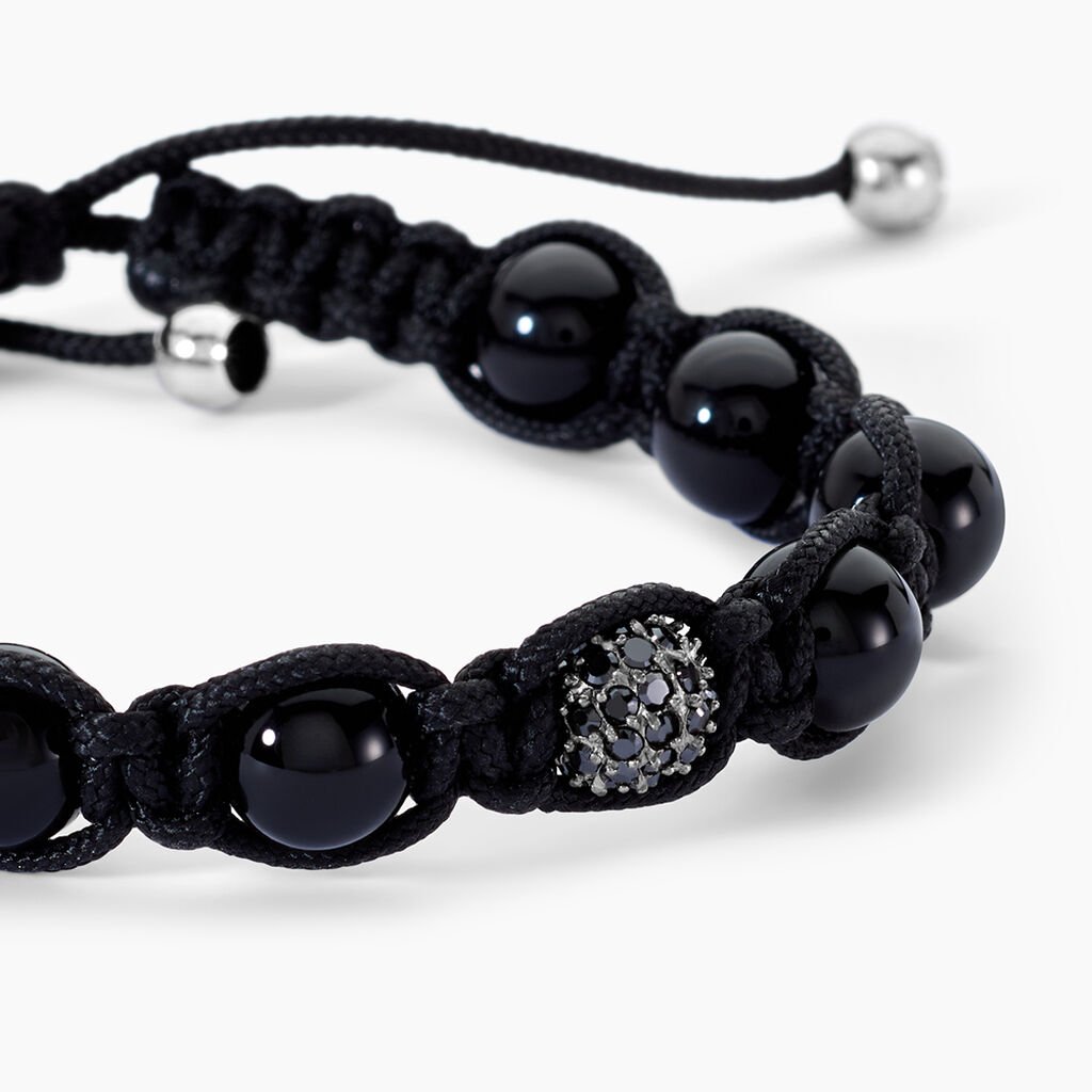 Bracelet Heinda Argent Blanc Agate Et Oxyde De Zirconium - Bracelets cordon Famille | Histoire d&rsquo;Or