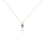 Collier Frannie Or Rose Amethyste Et Oxyde De Zirconium - Colliers Femme | Histoire d&rsquo;Or