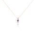 Collier Frannie Or Rose Amethyste Et Oxyde De Zirconium