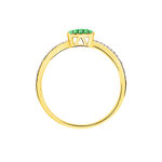 Bague Aude Or Jaune Emeraude Et Diamant - Bagues avec pierre Femme | Histoire d&rsquo;Or