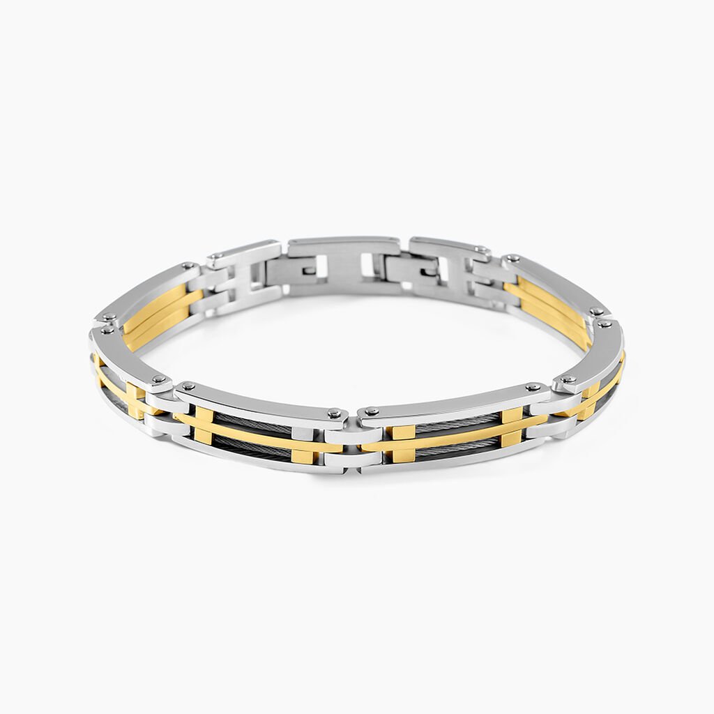Bracelet Jourdan Priam Acier Bicolore - Bracelets Homme | Histoire d&rsquo;Or