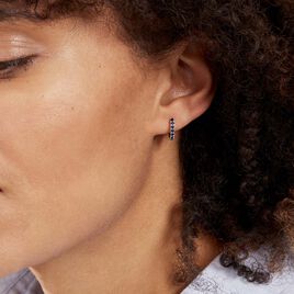 Créoles Or Blanc Killian Saphir - Boucles d'oreilles créoles Femme | Histoire d’Or
