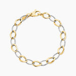 Bracelet Joice Maille Altern&eacute;e Et Godronne Or Bicolore - Bracelets cha&icirc;ne Femme | Histoire d&rsquo;Or