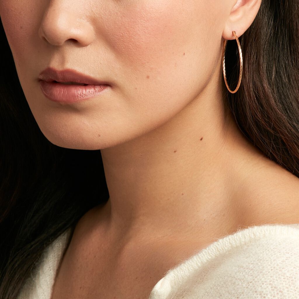 Créoles Anusha Plaqué Or Jaune - Boucles d'oreilles créoles Femme | Histoire d’Or