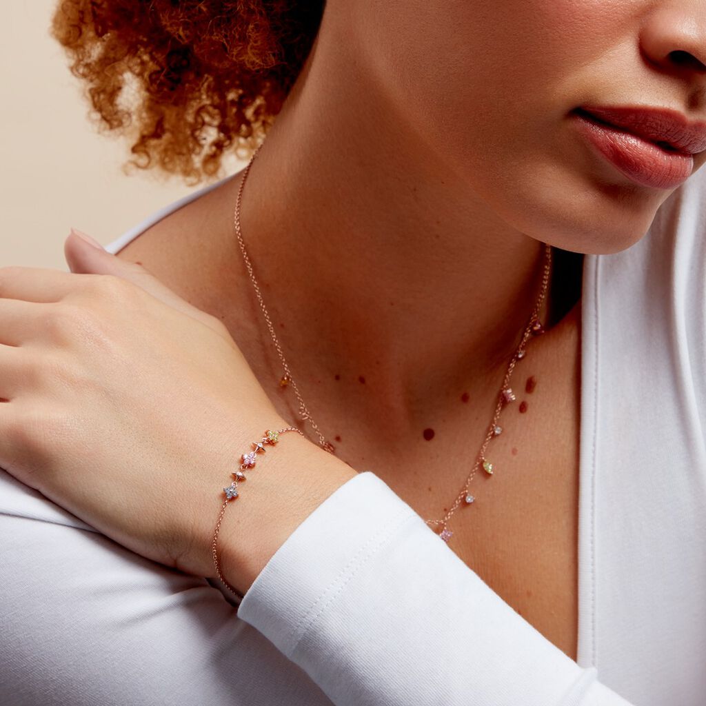 Bracelet Nimbe Argent Rose Oxyde De Zirconium - Bracelets Femme | Histoire d’Or
