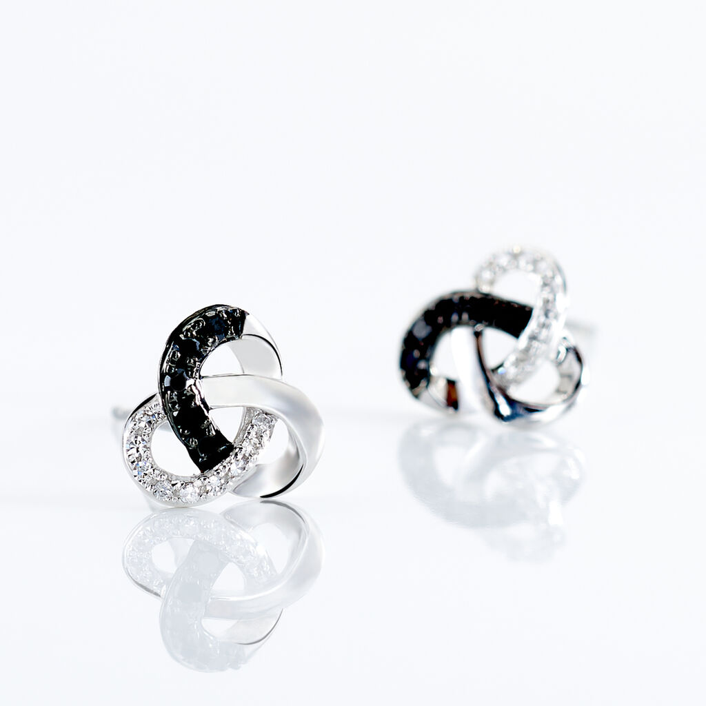 Boucles D'oreilles Puces Constellation Or Blanc Diamant - Clous d'oreilles Femme | Histoire d&rsquo;Or