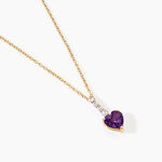 Collier Fany Argent Dor&eacute; A L'Or 750/1000 Am&eacute;thyste Oxyde De Zirconium - F&ecirc;te des m&egrave;res Femme | Histoire d&rsquo;Or
