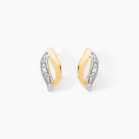 Boucles D'oreilles Puces Smeralda Or Jaune Diamant