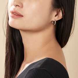 Créoles Argent Blanc Olympia - Boucles d'oreilles créoles Femme | Histoire d’Or