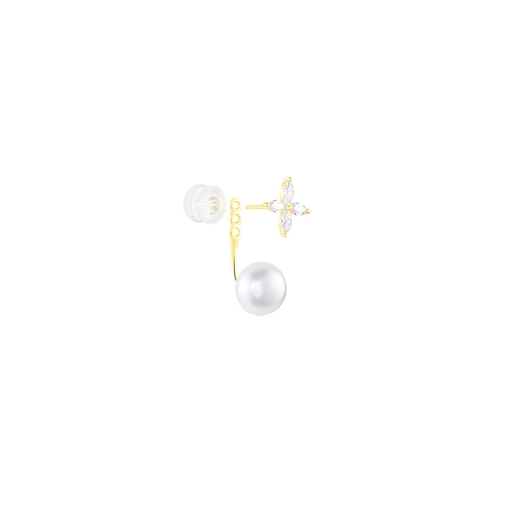 Bijoux D'oreilles Norah Or Jaune Perle De Culture Et Oxyde - Ear cuffs Femme | Histoire d&rsquo;Or