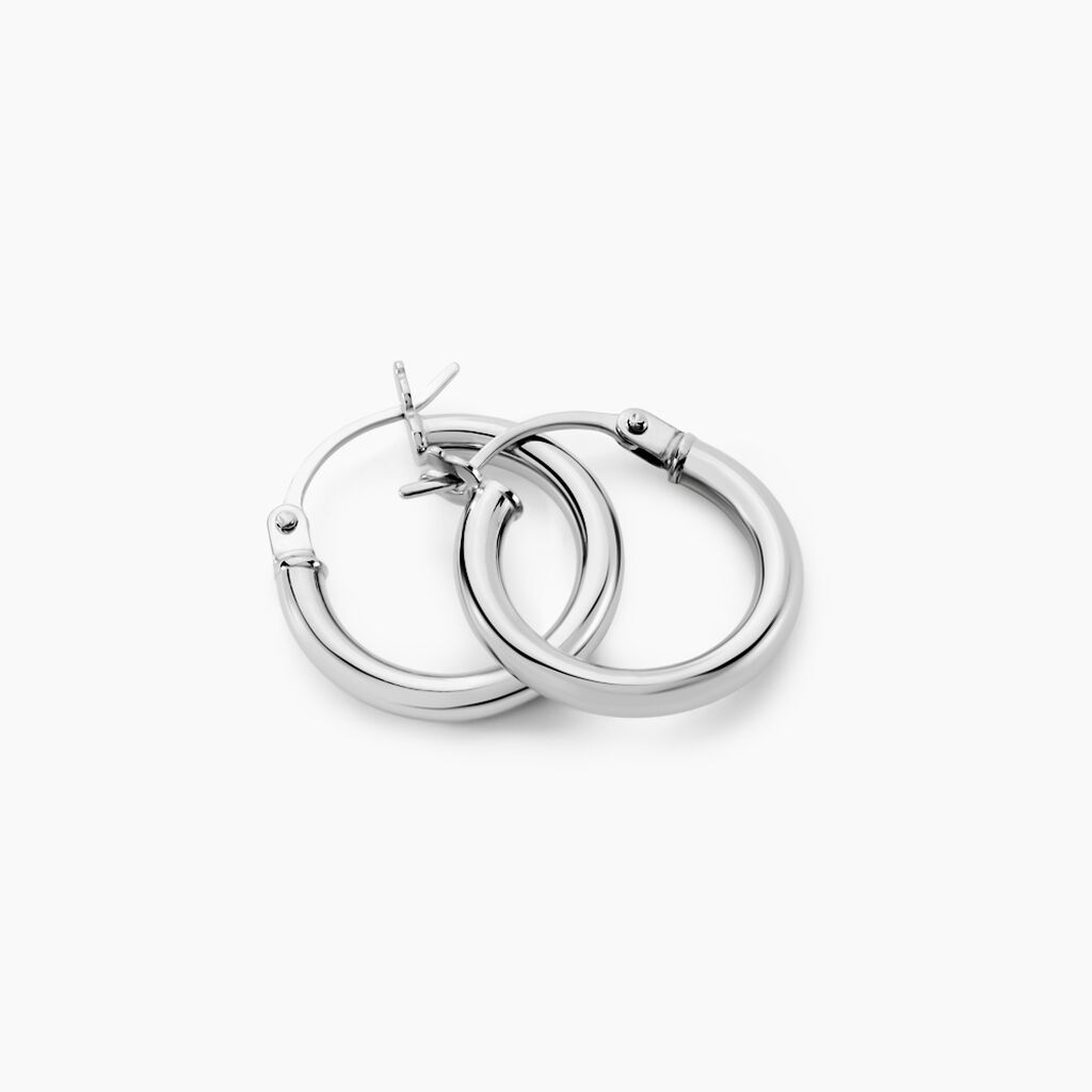 Créoles Verania Or Blanc - Boucles d'oreilles créoles Femme | Histoire d’Or