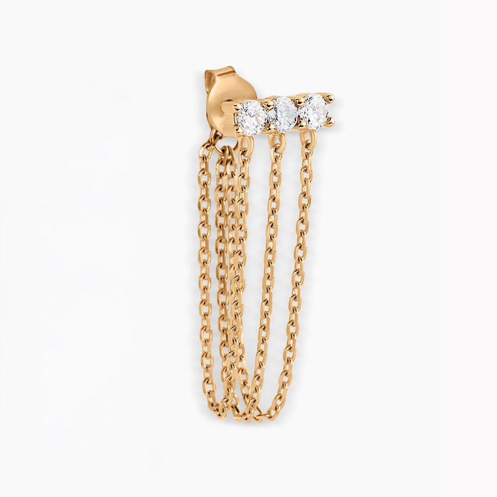 Boucle D'oreille Unitaire Pendante Serenity Plaqu&eacute; Or Jaune Oxyde - Boucles d'oreilles fantaisie Femme | Histoire d&rsquo;Or