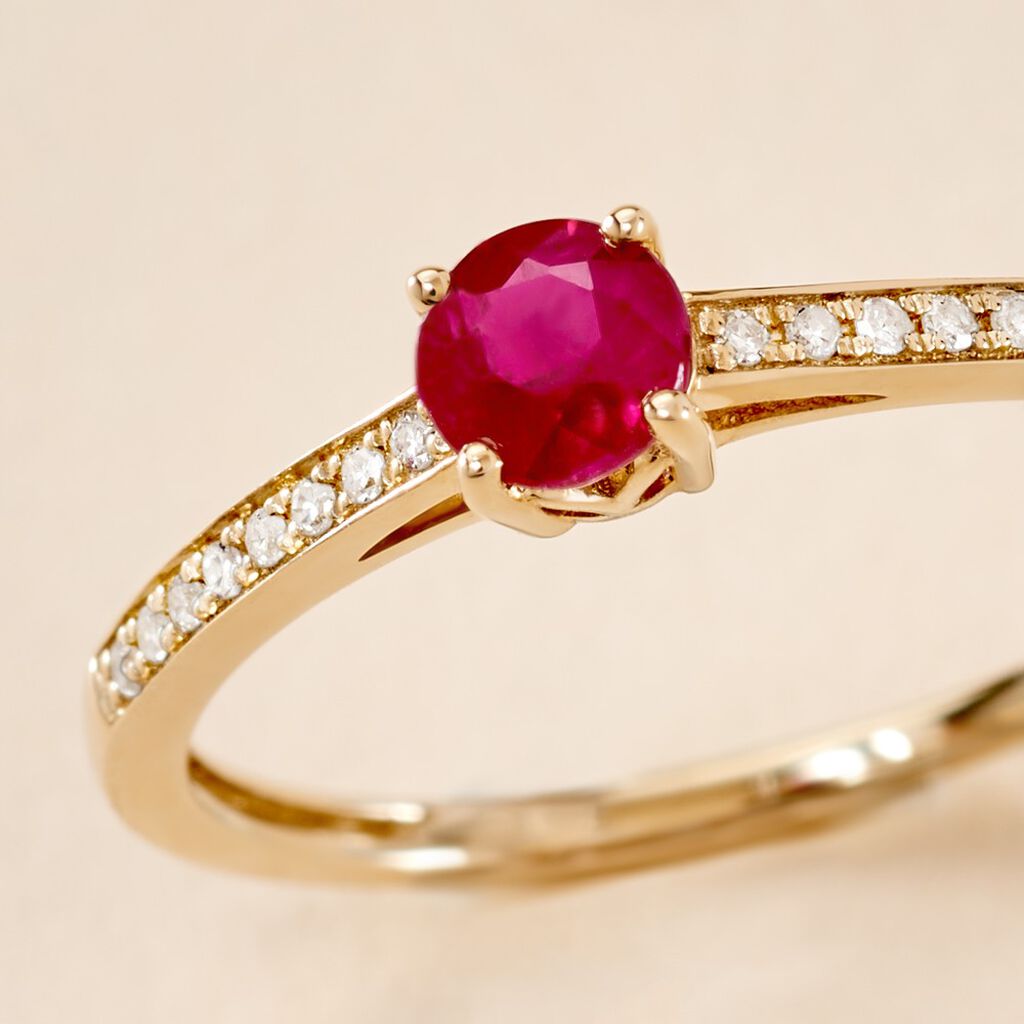 Bague Hardy Or Jaune Rubis Diamant - Bagues solitaires Femme | Histoire d&rsquo;Or