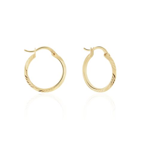 Créoles Remey Plaque Or Jaune - Boucles d'oreilles créoles Femme | Histoire d’Or