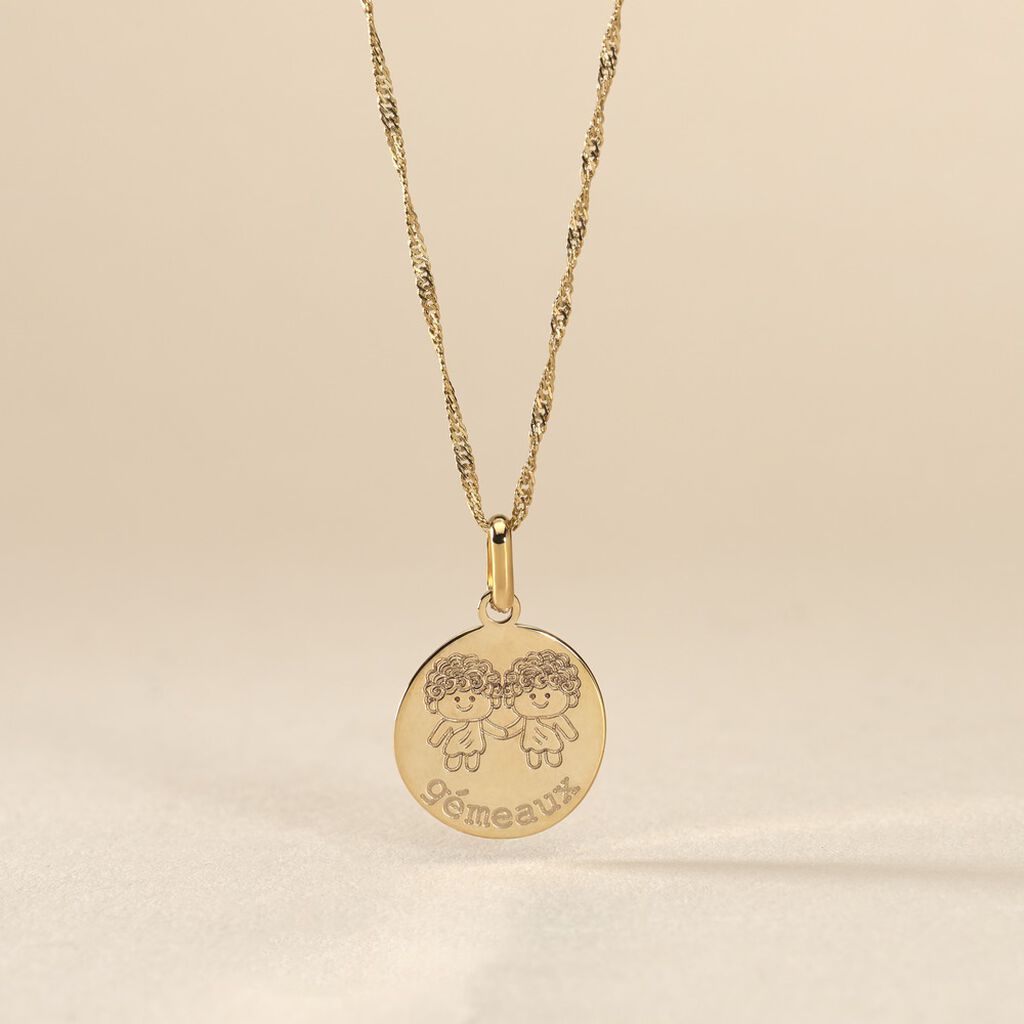 Pendentif Jannila Zodiaque Or Jaune - Cadeaux de naissance Enfant | Histoire d&rsquo;Or