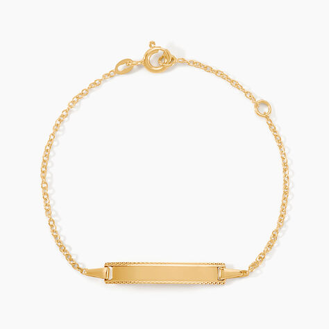 Bracelet Identit&eacute; Gaspardine Maille For&ccedil;at Or Jaune - Bracelets Communion Enfant | Histoire d&rsquo;Or