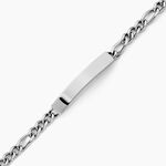 Bracelet Identit&eacute; Acier Blanc Jimmy - Gourmettes Homme | Histoire d&rsquo;Or