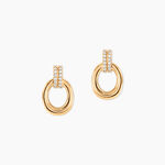 Boucles D'Oreilles Puces Shiny Bold Plaqu&eacute; Or Jaune Oxyde De Zirconium - Boucles d'oreilles empierr&eacute;es Femme | Histoire d&rsquo;Or