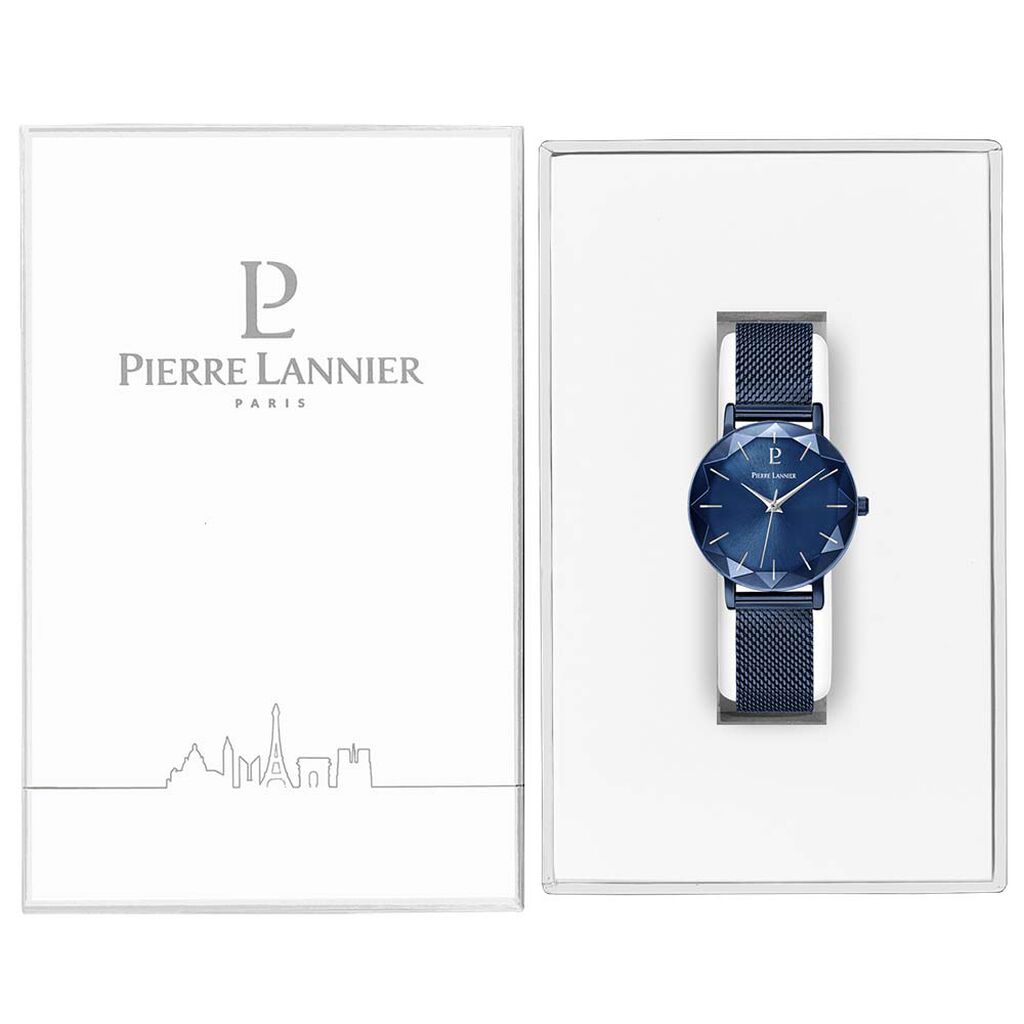 Montre Lannier Pierre Multiples Acier Bleu - Montres Femme | Histoire d’Or