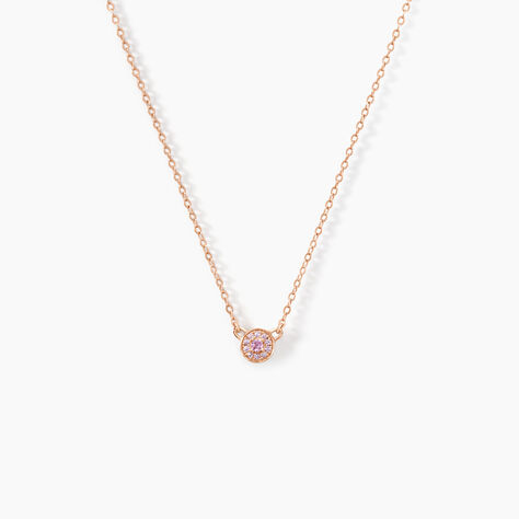 Collier Auxana Argent Rose Oxyde De Zirconium - Colliers fantaisie Femme | Histoire d&rsquo;Or