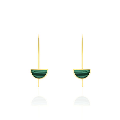 Boucles D'oreilles Pendantes Florica Or Jaune Malachite - Boucles d'oreilles pendantes Femme | Histoire d&rsquo;Or
