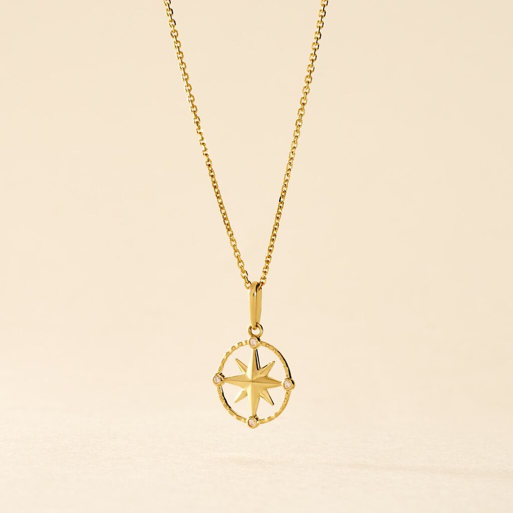Pendentif Bethania Or Jaune Oxyde De Zirconium - Pendentifs Femme | Histoire d&rsquo;Or