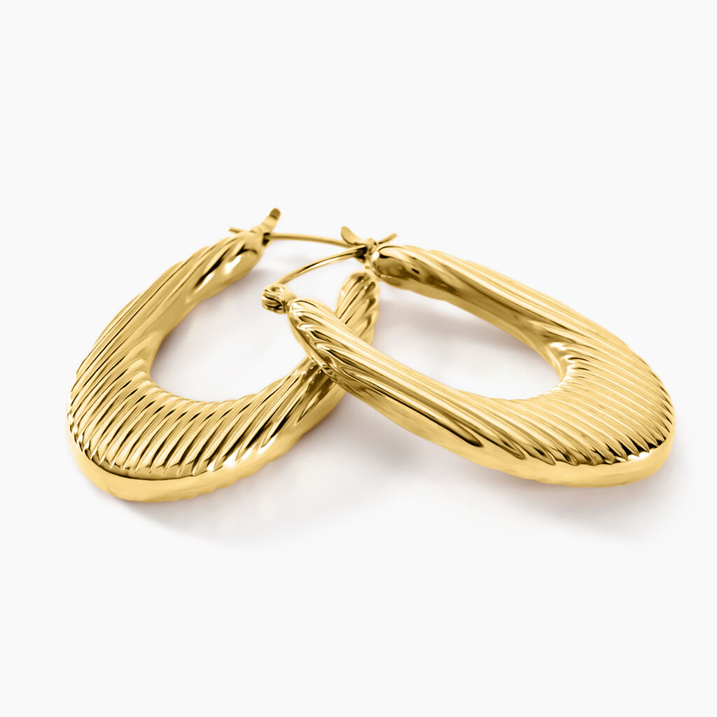 Cr&eacute;oles Dafnie Acier Jaune - Boucles d'oreilles cr&eacute;oles Femme | Histoire d&rsquo;Or
