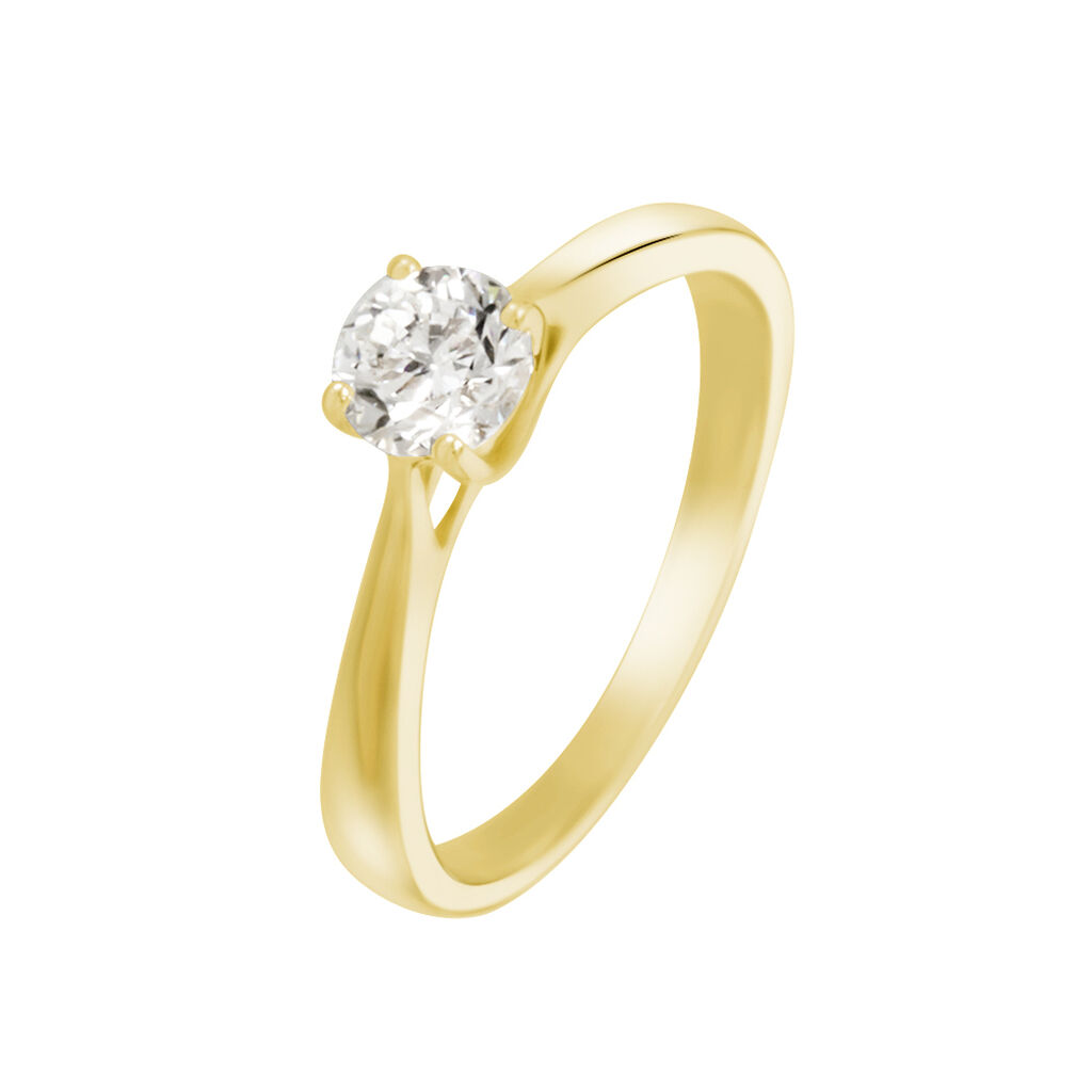 Bague Solitaire Fiona Or Jaune Diamant Synthetique - Bagues solitaires Femme | Histoire d’Or